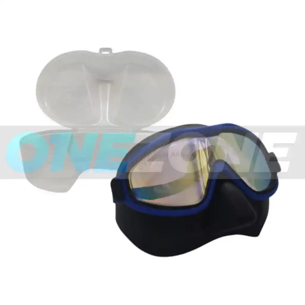 Gafas De Natación/ Tipo Careta Uv Shield Antifog-101894/ Negro - Azul Rey