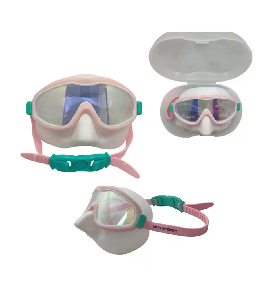 Gafas De Natación/ Tipo Careta Uv Shield Antifog-101894/ Blanco - Rosado