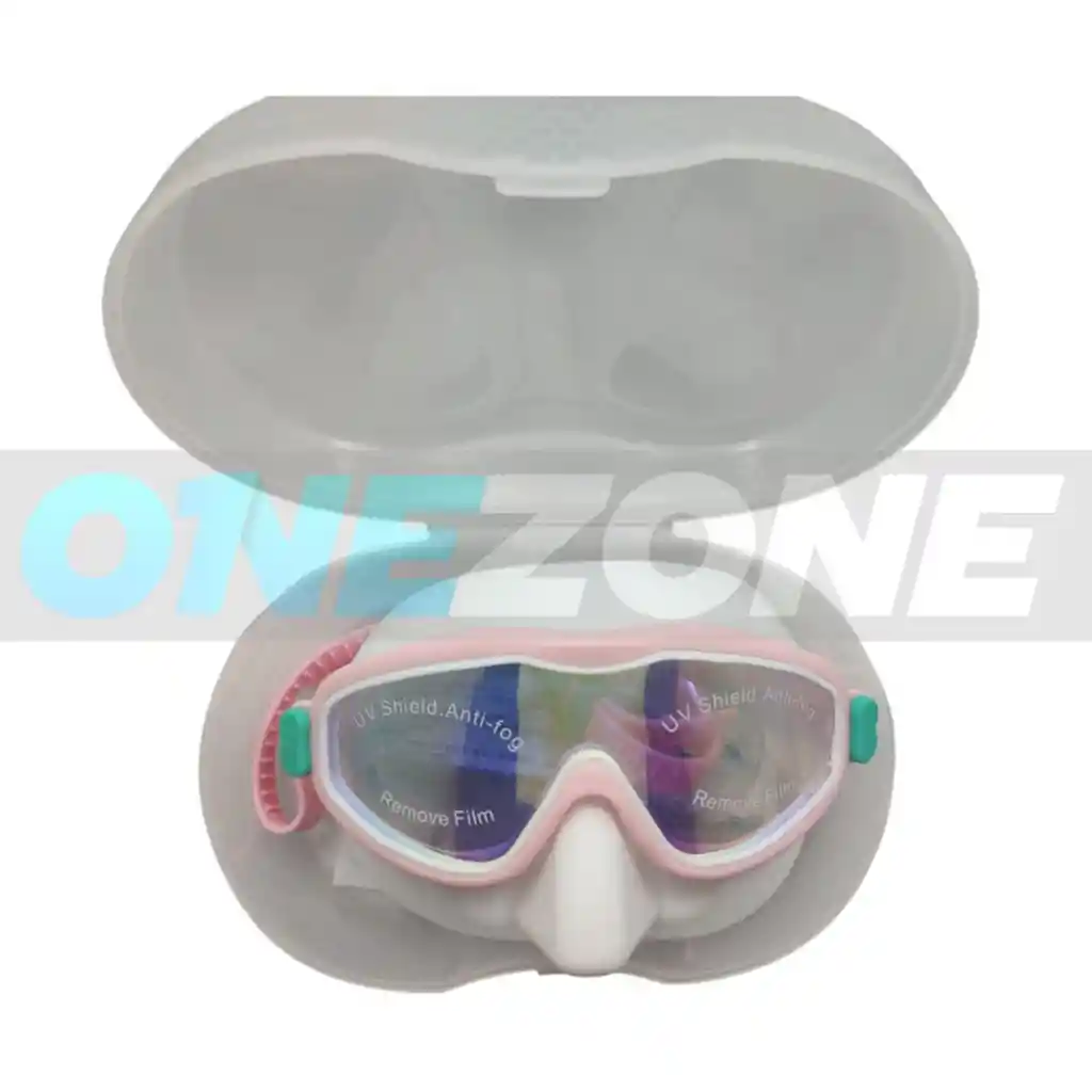 Gafas De Natación/ Tipo Careta Uv Shield Antifog-101894/ Blanco - Rosado