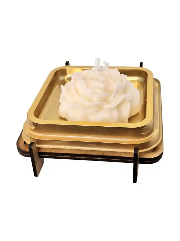 Vela Aromática De Rosa En Cúpula