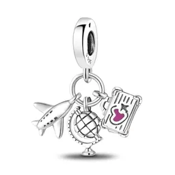 Charm Dije Viajes I Love Travel Mundo Fabricado En Plata 925