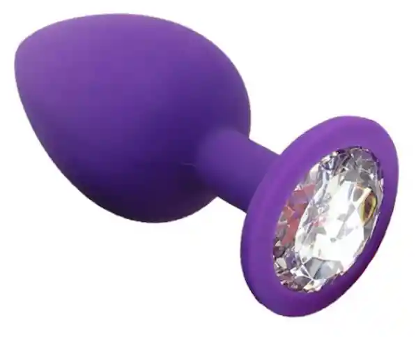 Plug Anal Silicona Morado Talla S