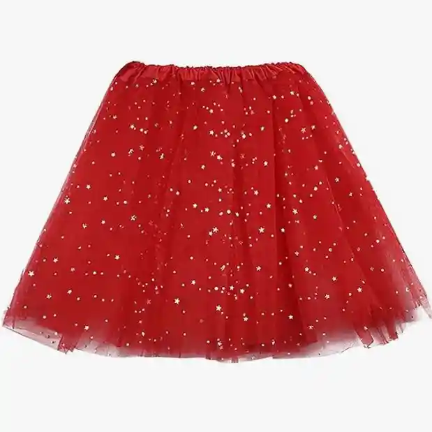 Tutu Rojo Con Brillantes Para Adulto Halloween Disfraz