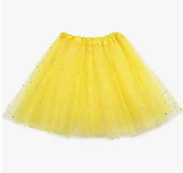 Tutu Amarillo Con Brillantes Para Adulto Halloween Disfraz