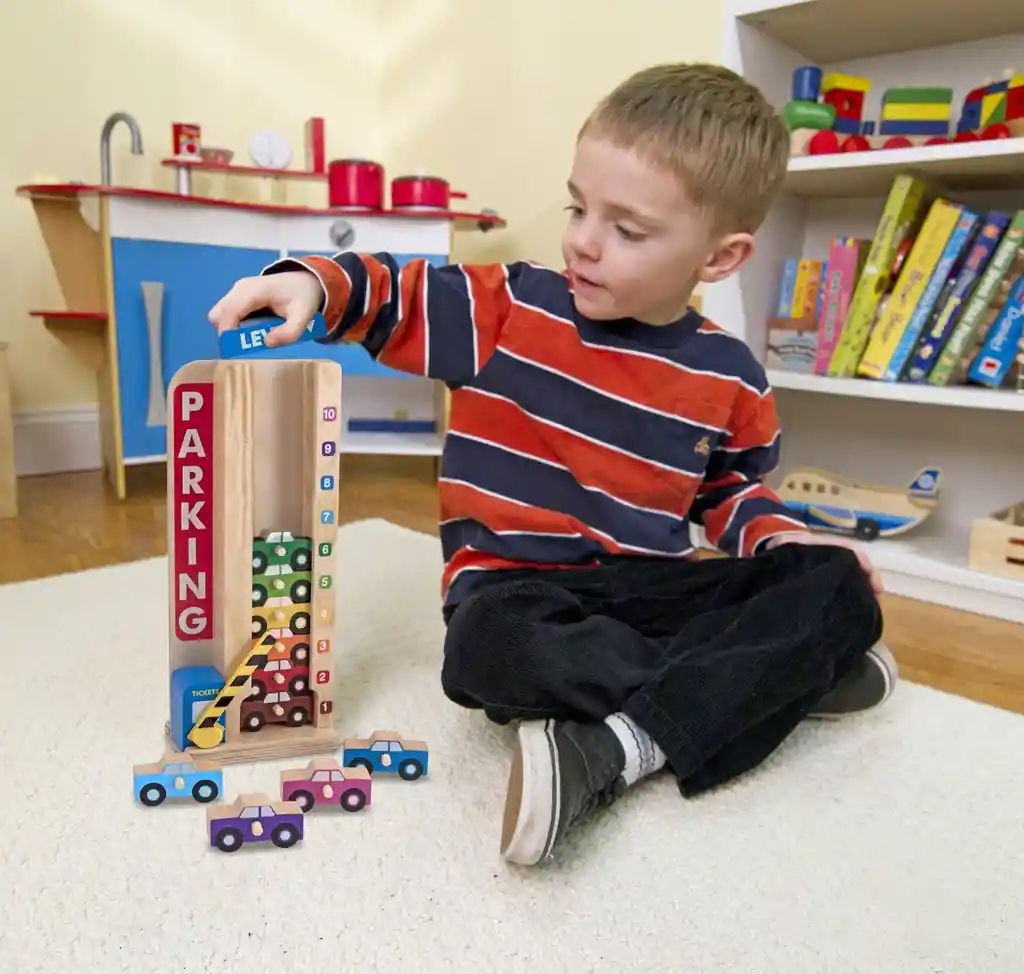 Juego Educativo Garaje Apilador De Madera Para Niños