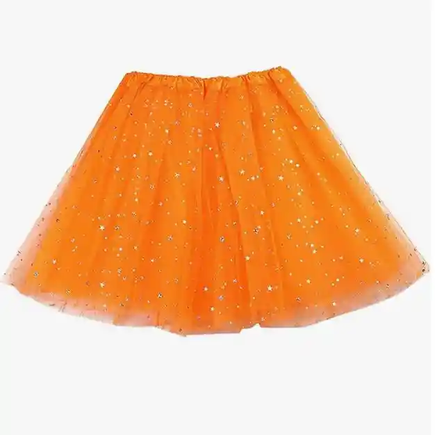 Tutu Naranja Con Brillantes Para Adulto Halloween Disfraz