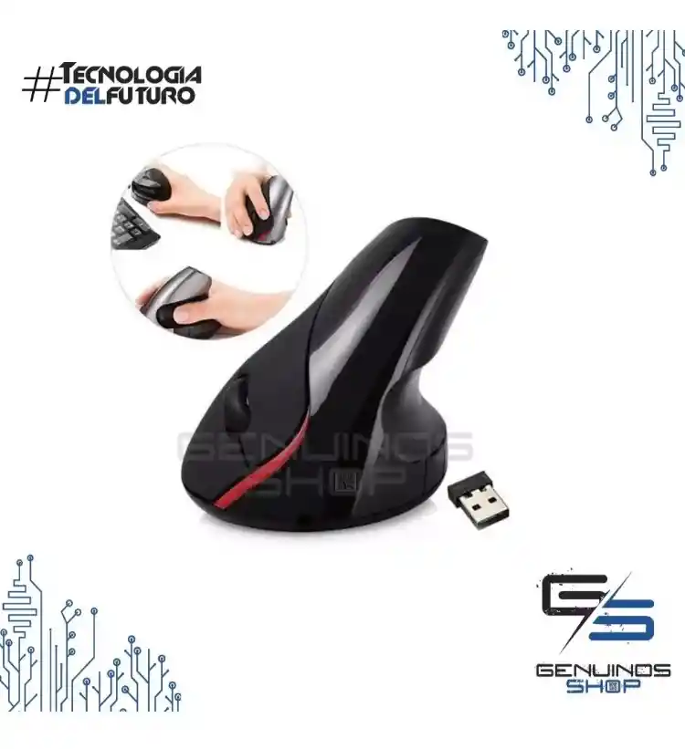 Mouse Vertical Inalámbrico Recargable Weibo Wb-881 Negro