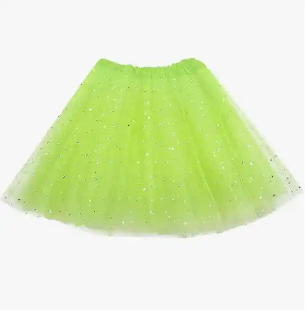 Tutu Verde Claro Con Brillantes Para Adulto Halloween Disfraz