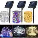 Alambre De Luz Led Con Panel Solar Impermeable 50m 300 Luces