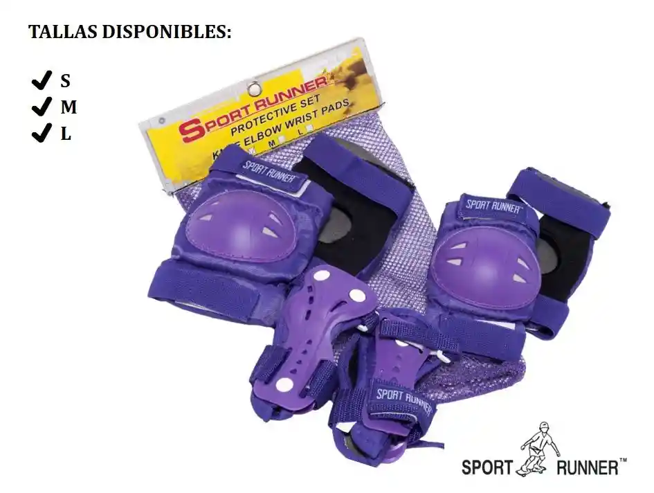 Kit Proteccion Semiprofesionales Sport Runner Morado Fucsia