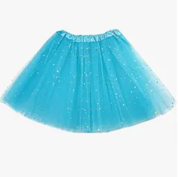 Tutu Azul Claro Con Brillantes Para Niña Halloween Disfraz