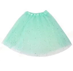 Tutu Verde Agua Marina Con Brillantes Para Niña Halloween Disfraz