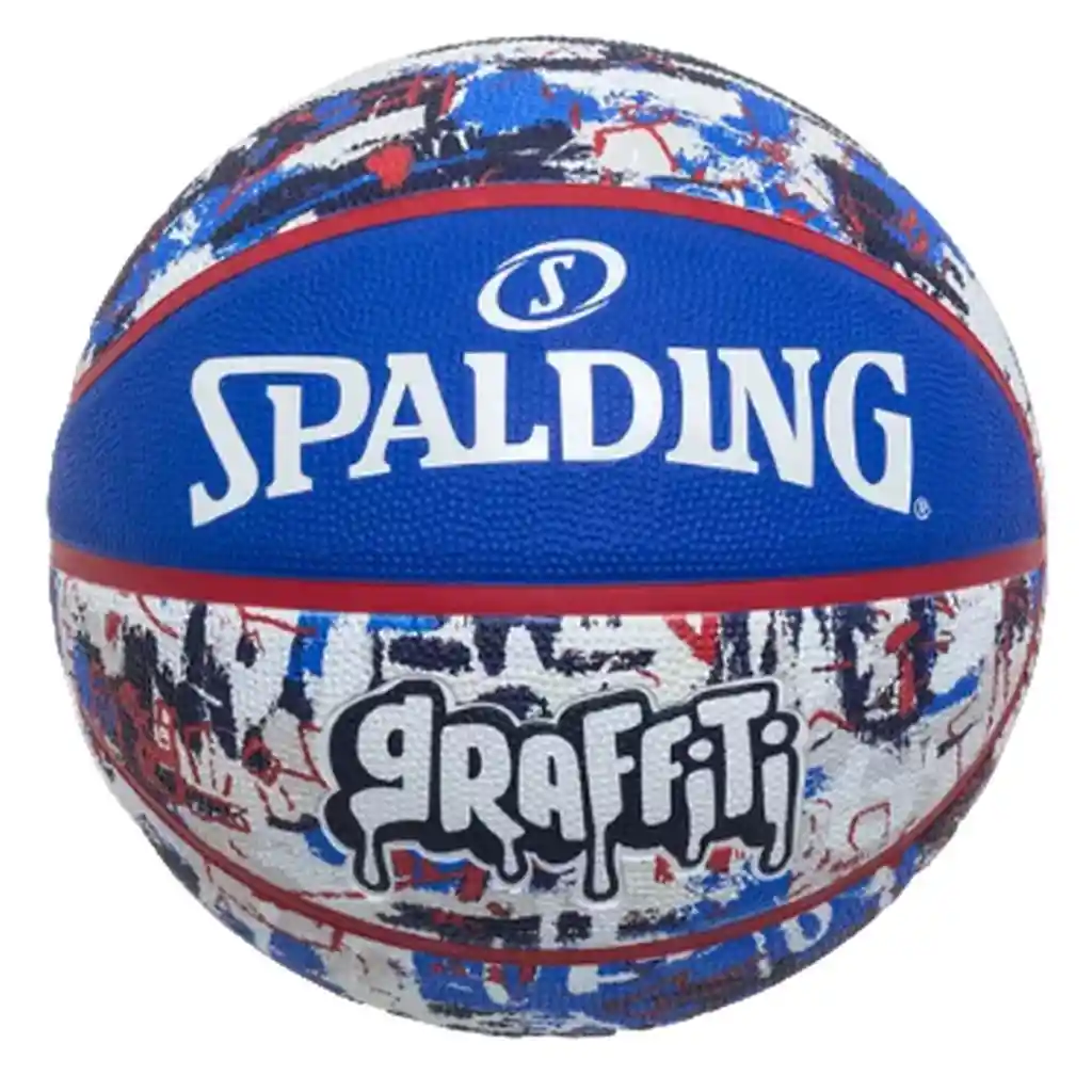 Balón De Baloncesto Spalding Graffiti, Color Azul Y Blanco