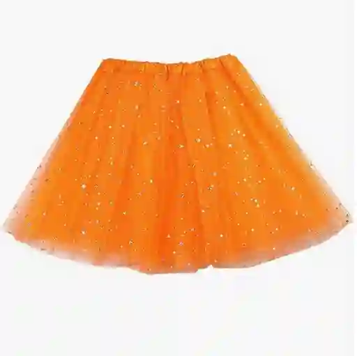 Tutu Naranja Con Brillantes Para Niña Halloween Disfraz