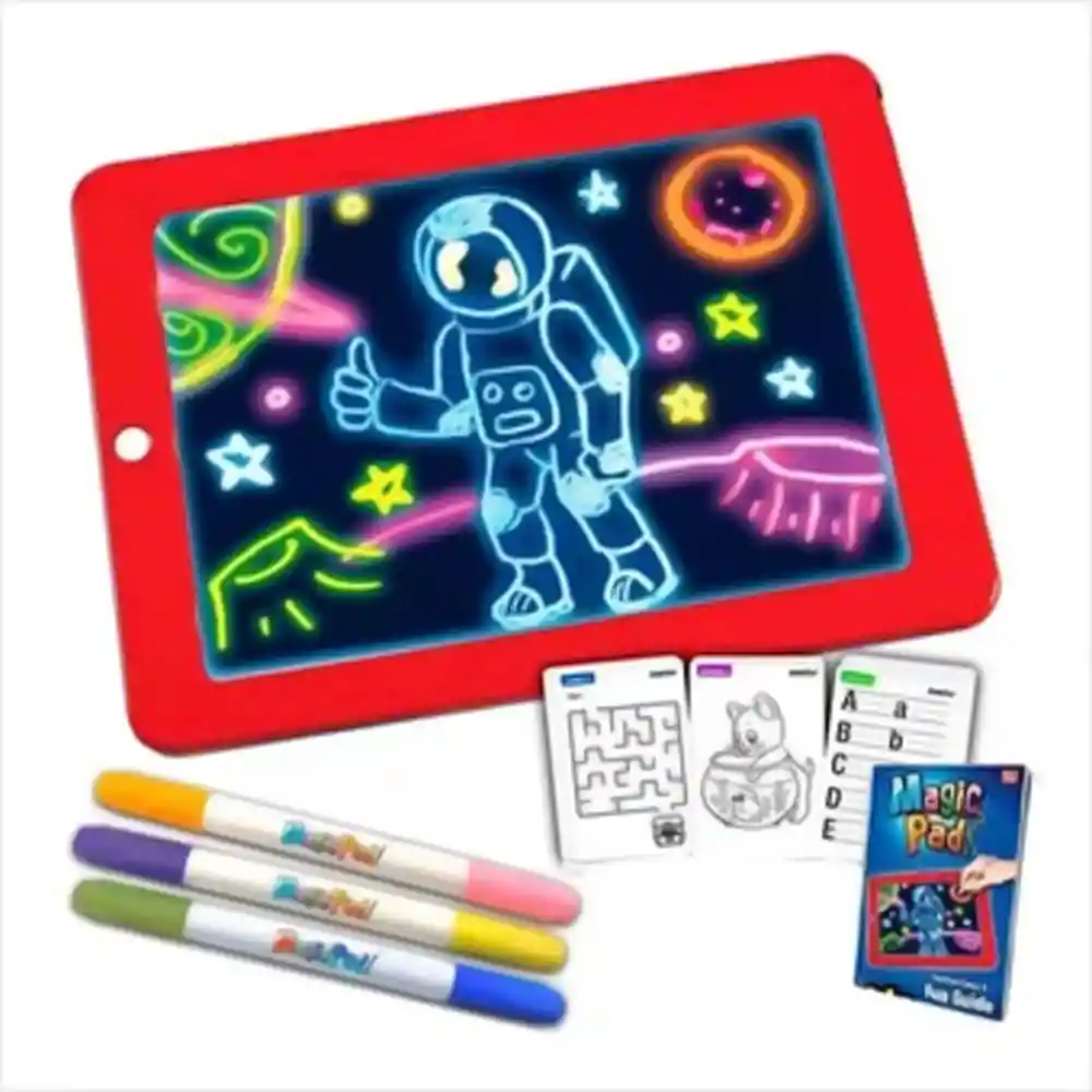 Tablero Dibujo Luz Led Magicpad Arte Pizarra Tablet Magico