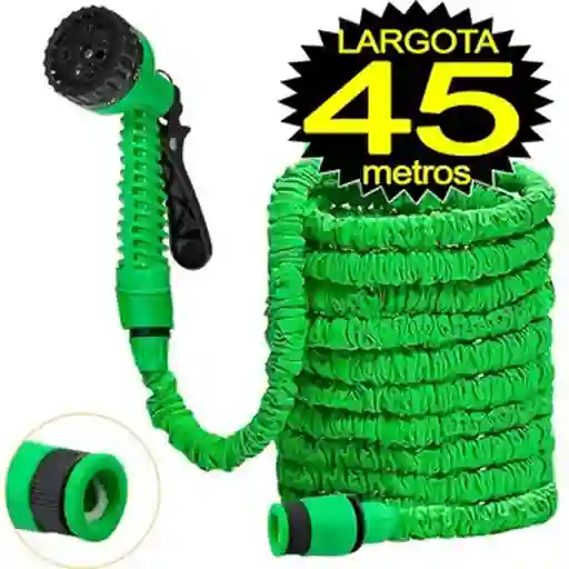 Manguera Expandible 45m Con Pistola Expansible Magic Hose Verde