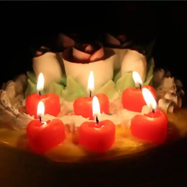 Velas Diseño Corazón Rojas X 6 Unidades