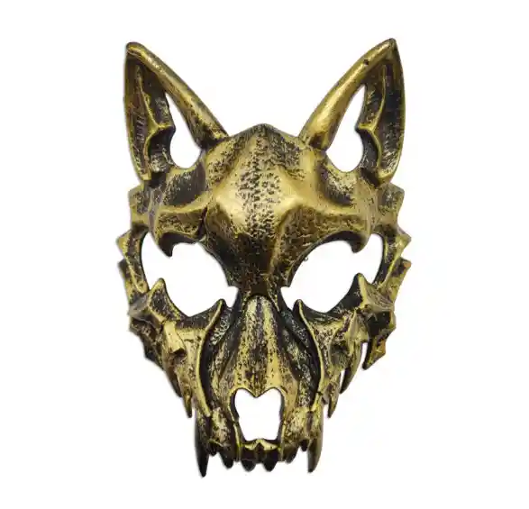 Halloween Mascara Antifaz De Lobo Calavera Dorada