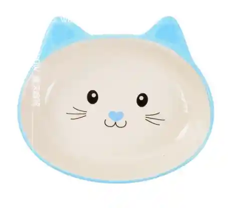 Comedero Para Gato En Ceramica 14 Cm X 12 Cm Comedero Para Mascotas Azul Y Rosado