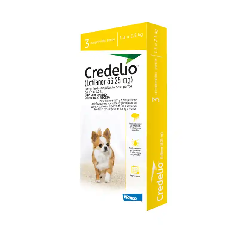 Credelio 3 Tab 1,3 A 2,5 Kg (amarillo)