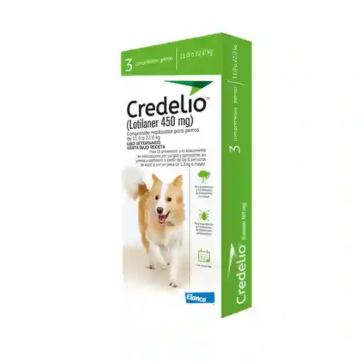 Credelio 3 Tab 11 A 22 Kg (verde)