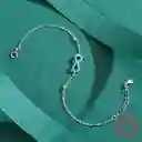 Pulsera Manilla Para Mujer Dije Infinito Turquesas En Plata