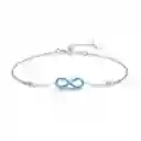 Pulsera Manilla Para Mujer Dije Infinito Turquesas En Plata