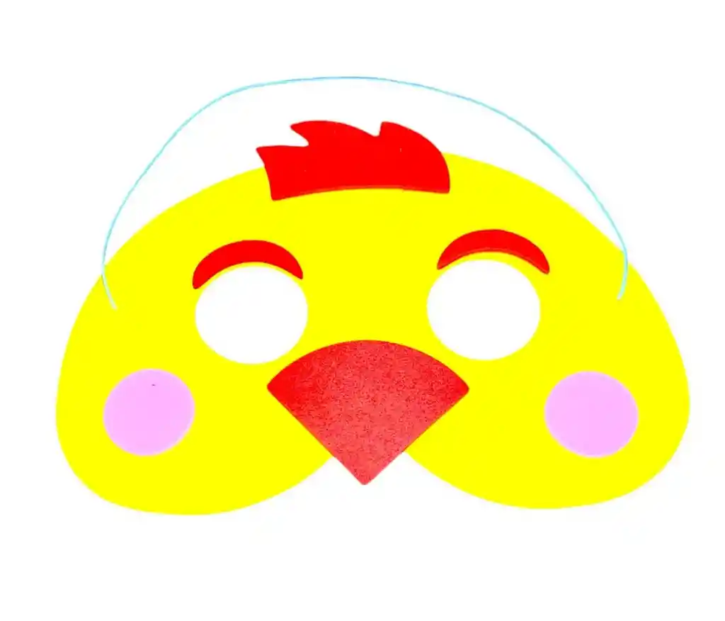 Antifaz Infantil En Foamy Motivo Pollito. Hora Loca, Halloween, Carnaval