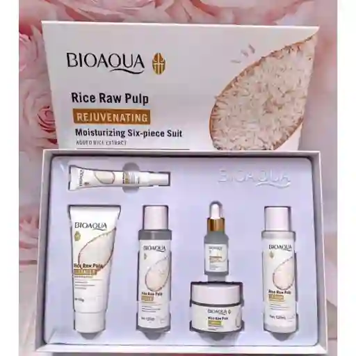 Estuche/kit Bioaqua Facial De Arroz X6 🌾 Ilumina Unifica Piel