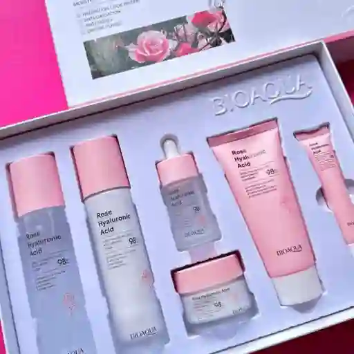 Estuche/kit Bioaqua Facial De Rosas Y Acido Hialuronico X6