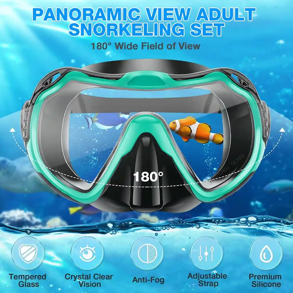 Kit Careta Buceo Gafas Natacion Y Snorkel Profesional