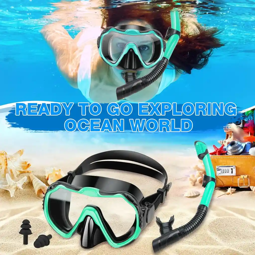 Kit Careta Buceo Gafas Natacion Y Snorkel Profesional