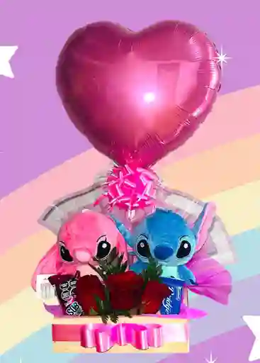 Regalo Pareja Stitch Y Angela (regalo Para Mujer - Amor Y Amistad - Ancheta)