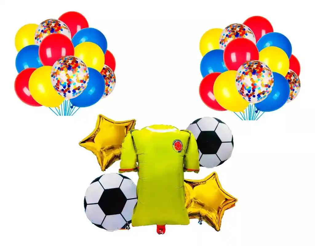 Kit Arco Globos Decoración Selección Colombia Futbol