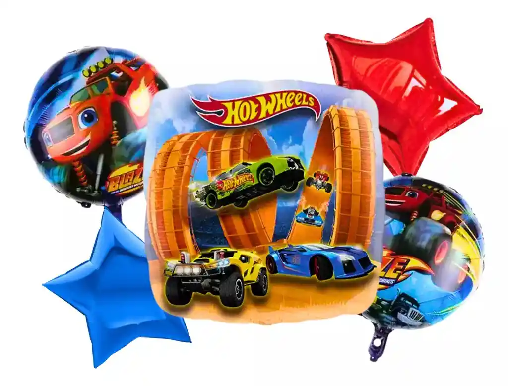 Bouquet Globo Hot Wheels Blaze Niño Fiesta Carro Camion