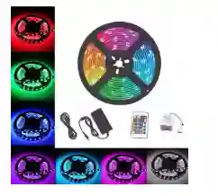 Cinta Led Multicolor Rgb Luz 5050 5mts + Control + Adaptador