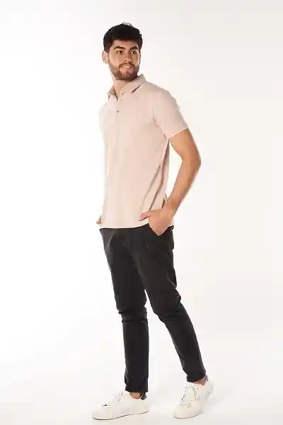 Polo Texturizada Crema Talla M