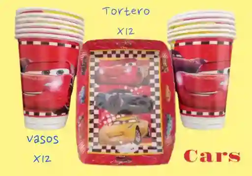 Kit Cars 12 Vasos Y 12 Torteros