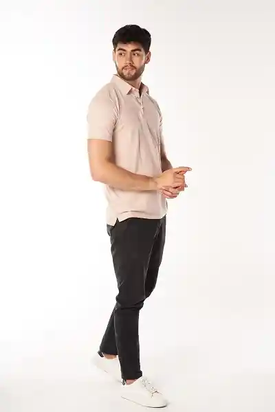 Polo Texturizada Crema Talla L