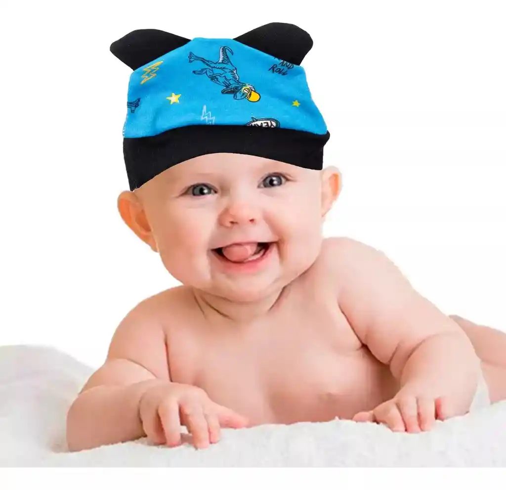 Gorro Azul Bebe Dinosaurio Azul Animales Baby Shower