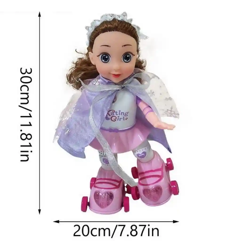 Robot Muñeca Princesa Patines Patinadora Juguete + Baterias