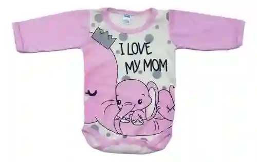 Body Manga Larga Animales Elefante Rosa Baby Para Bebe