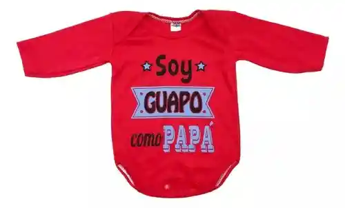 Body Memeluco Manga Rojo Soy Guapo Papa Larga Bebe