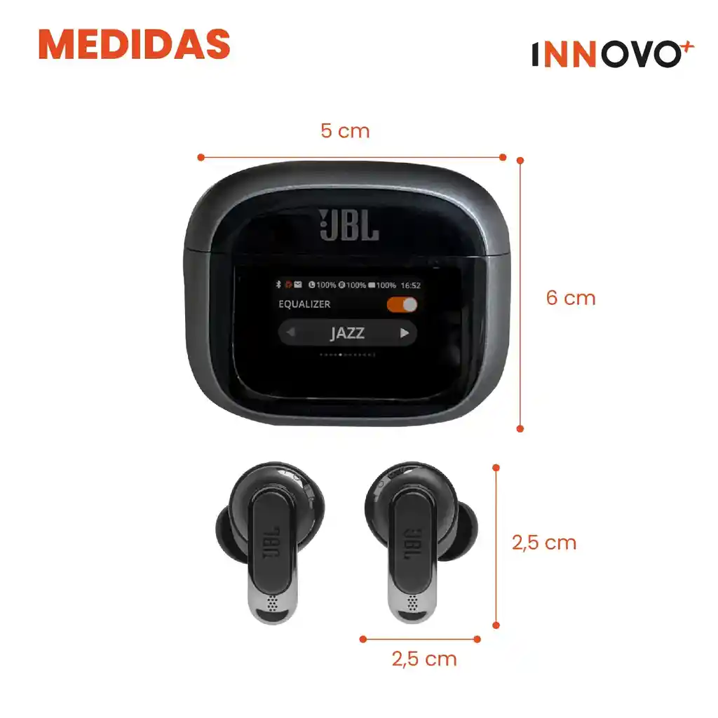 Audífonos Tour Pro 5jbl Con Pantalla Táctil Cancelación De Ruido Replic