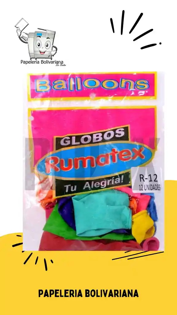Paquete Bombas R12 Colores Surtidos
