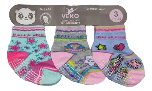 Media Bebe Animales Agua Kit X3 Pares Puntos Antideslizante