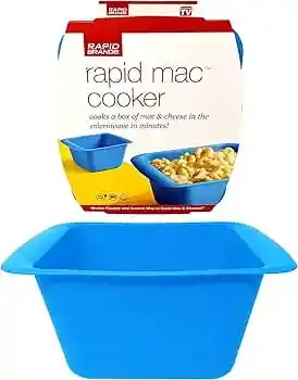 Recipiente Para Microondas Rapid Mac Cooker Macarrones Con Queso En 5 Minutos, Ideal Para Dormitorio, Cocina Pequeña U Oficina, Sin Bpa, Azul X 1unidad