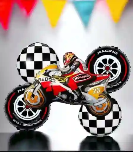 Bouquet X5 Globos Metalizados Moto Racing Sport (rojo)