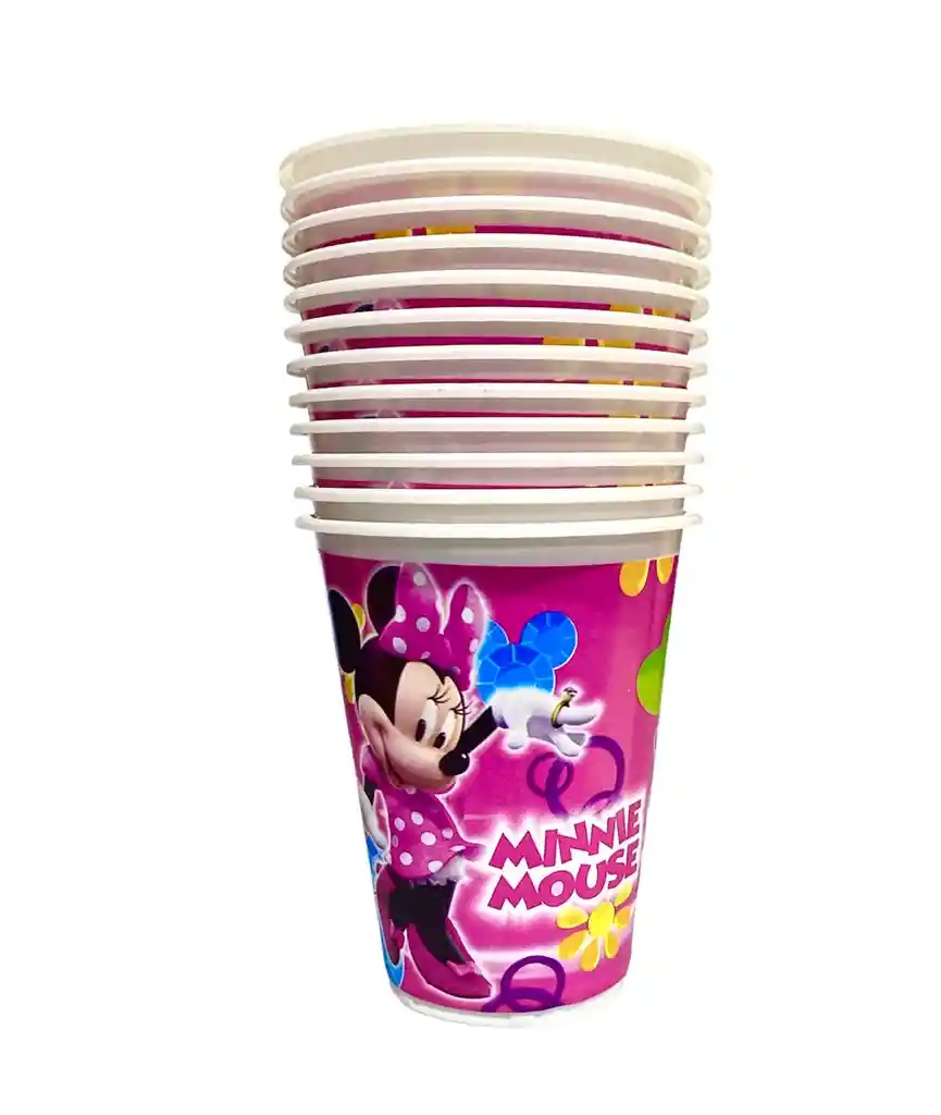 Vaso Desechable Plastico Niña Minnie 6 Oz X 12