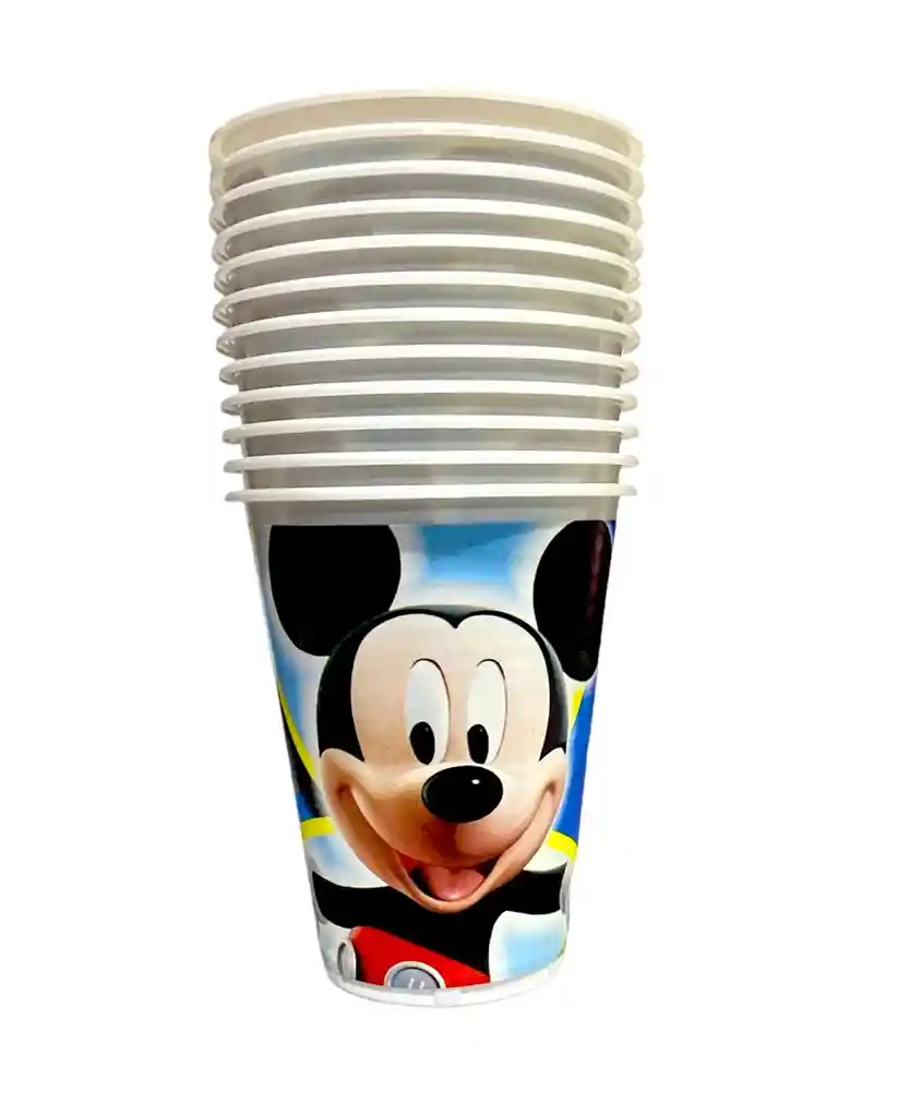 Vaso Desechable Plastico Niño Mickey 6 Oz X 12